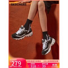 斯凯奇（Skechers）女鞋秋季厚底老爹鞋百搭熊猫鞋软底舒适外穿休闲运动鞋11959